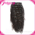 Long curly clip in human hair extension,clip in curly hair extension